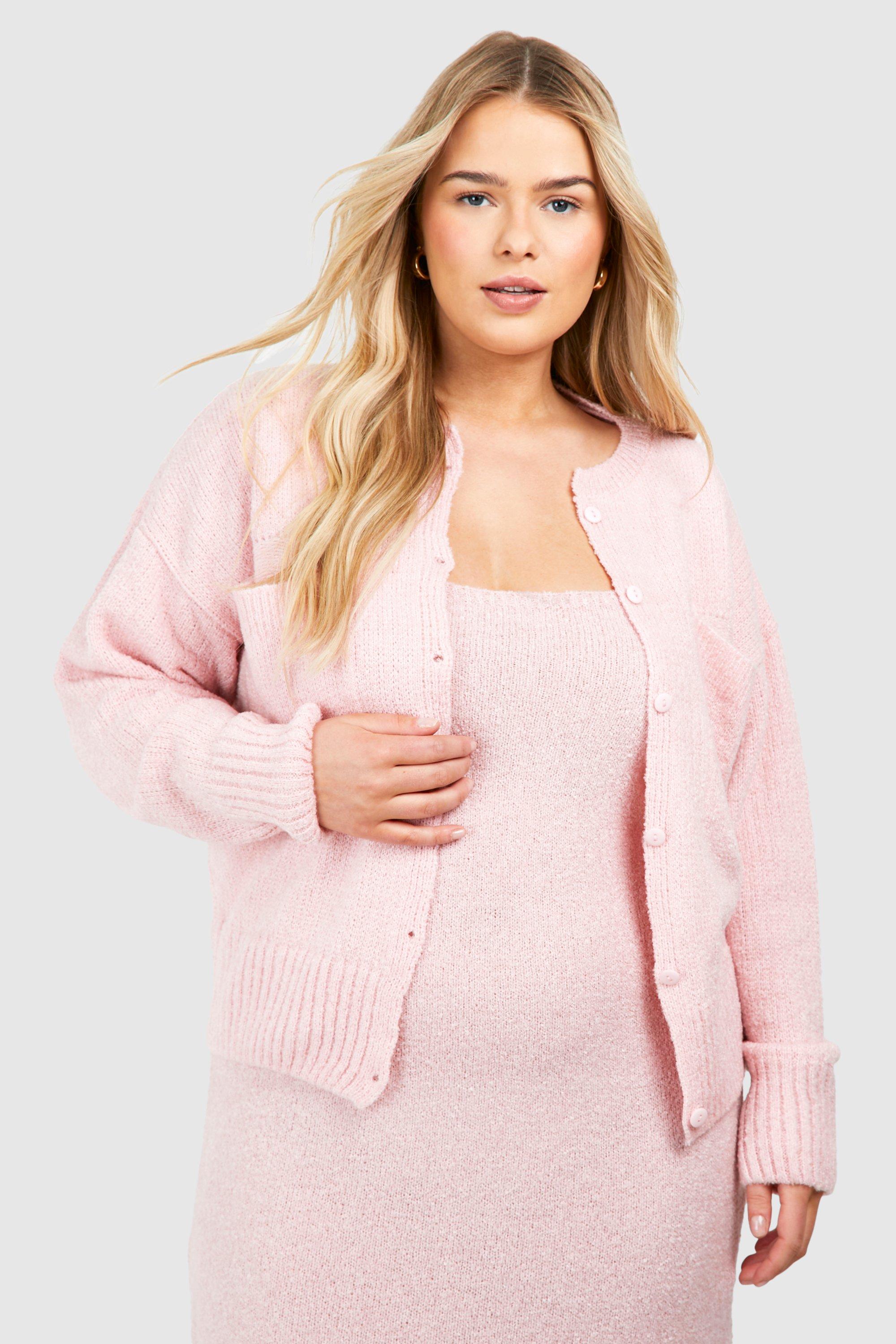 Boohoo pink cardigan best sale